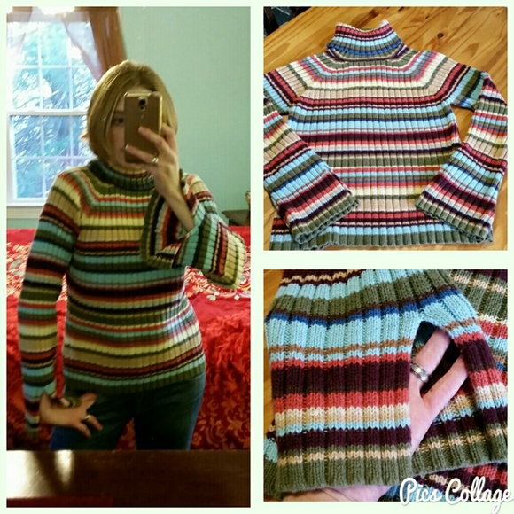multi colored turtleneck