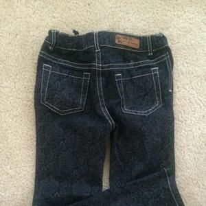 Mimi and Maggie dark flower blue jeans size 6x