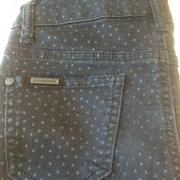 Celebrity pink black blue jeans with lil stars