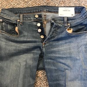 Rag & Bone fit 2 light wash blue jeans with rips