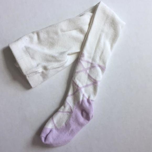 Tights with ballet shoe print