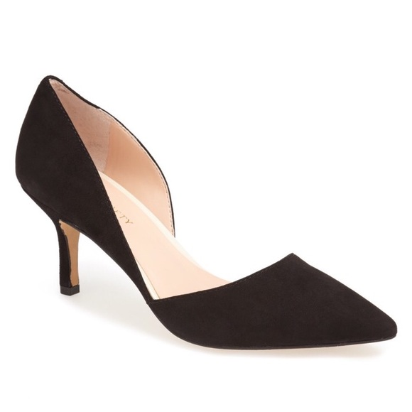 Black Suede Sole Society Jenn Pumps