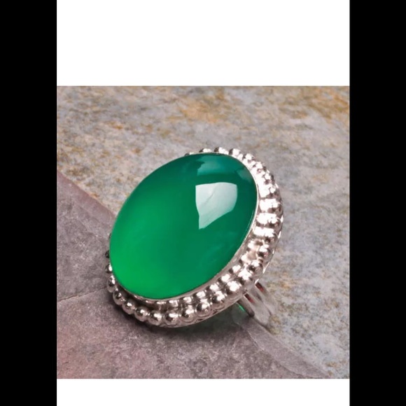 💍💍NEW 💍💍Natural Green Onyx Gemstone ring