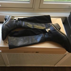 Michael Kors Hamilton Tall Boot Blk Leather sz9