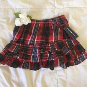 Girls plaid ruffle skirt