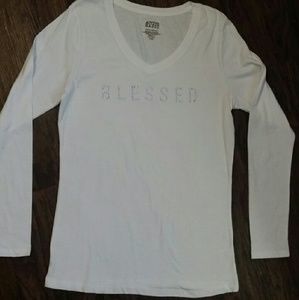 Blessed Rhinestone Long Sleeve T-shirt