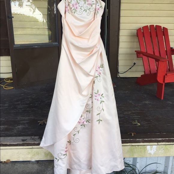 Peach colored prom dress