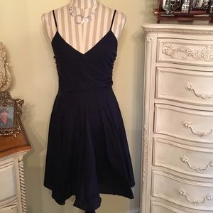 NWT Cute Anthropologie navy blue dress Sz M