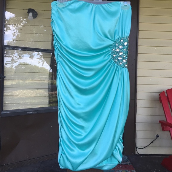 Teal mini dress