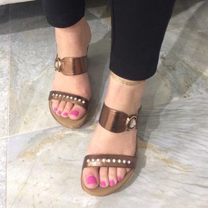 Bronce color sandals Only used one time