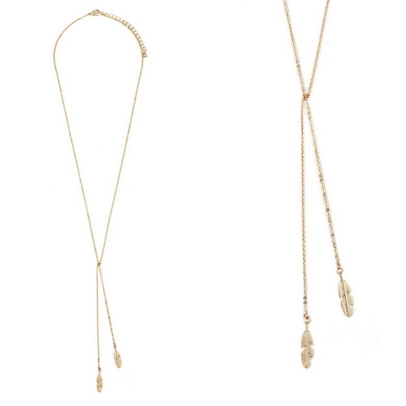 ‼️LAST ONE‼️Zoe Lariat Leaf Necklace - Picture 3 of 4