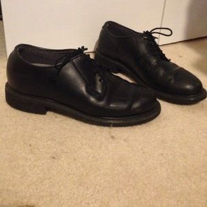 Black leather work shoes