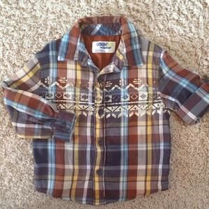 Tribal print button down