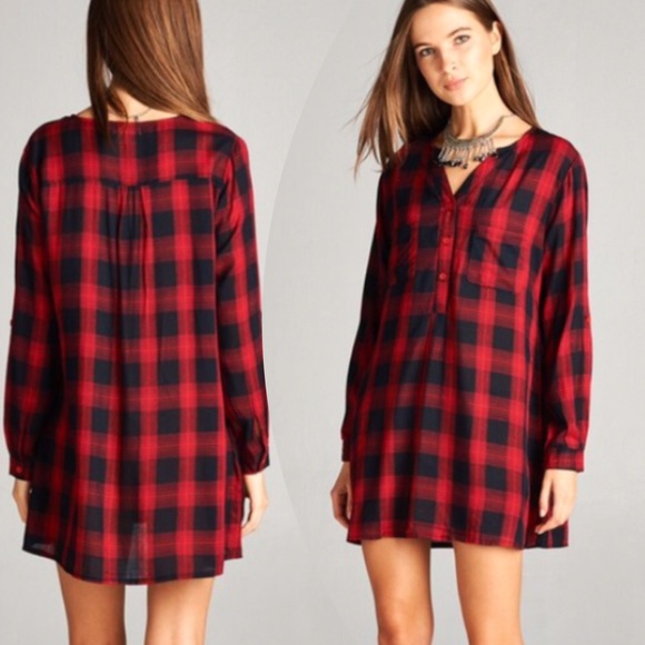 💥HOST PICK 11/6💥BUTTON DOWN PLAID TUNIC - Picture 2 of 4