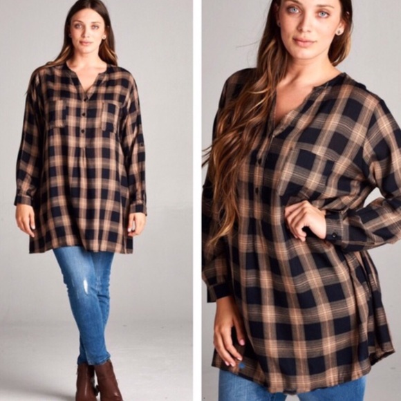 💥HOST PICK 11/6💥BUTTON DOWN PLAID TUNIC - Picture 4 of 4