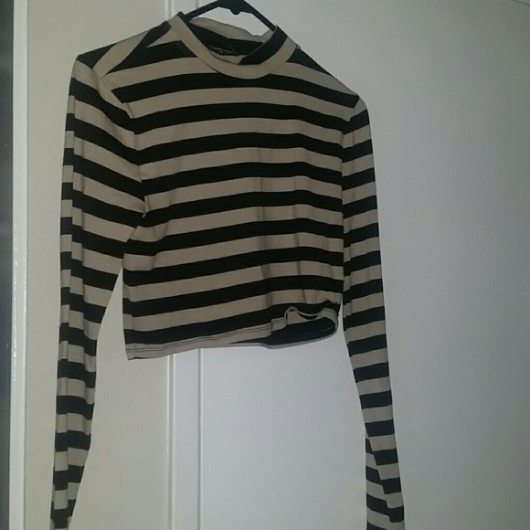 Medium striped long sleeve crop top - Picture 1 of 2