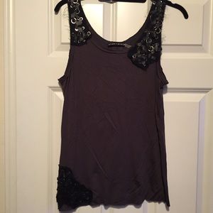 Alice + Olivia leather detailed tank