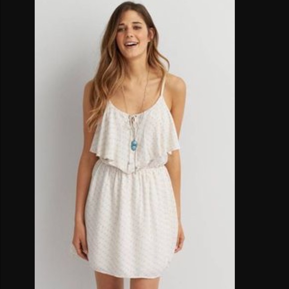 American Eagle Outfitters Dresses & Skirts - Chic cream and gray printed AEO dress
