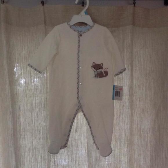 Little me fox footies with hat