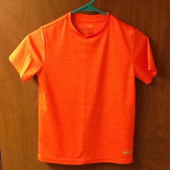 Two toned orange striped sports shirt