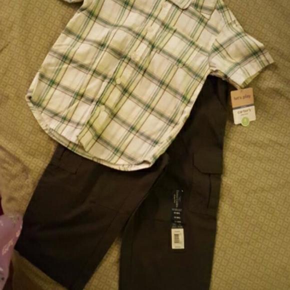 NWT Hunter Green Pants and Plad Shirt