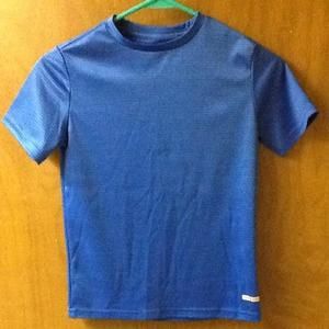 Royal blue and navy striped sports shirt