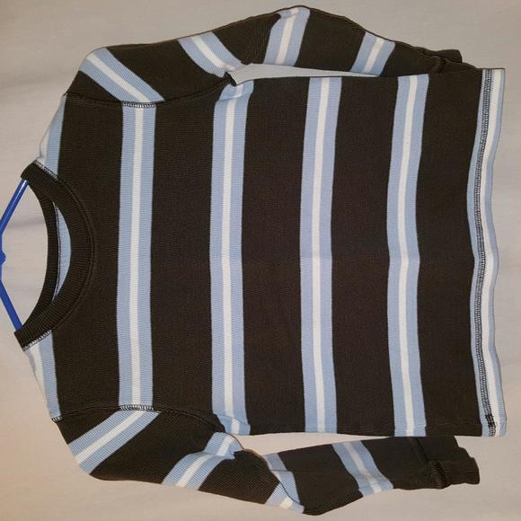 Chocolate, Sky Blue & White Thermal Shirt