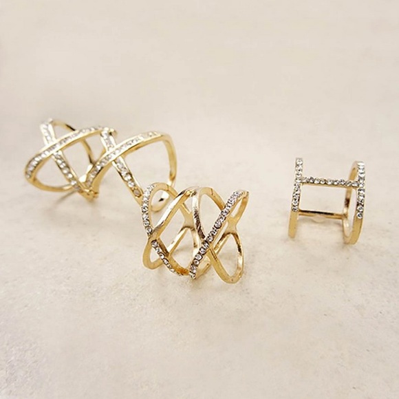 💥LAST ONE💥Xandie Rhinestone Ring Trio - Picture 2 of 3