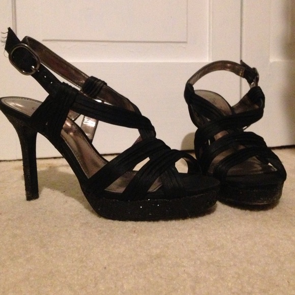 Sparkly black heels