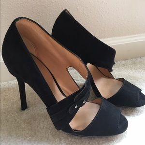 L.A.M.B. Black calfskin heels, 5", new without box