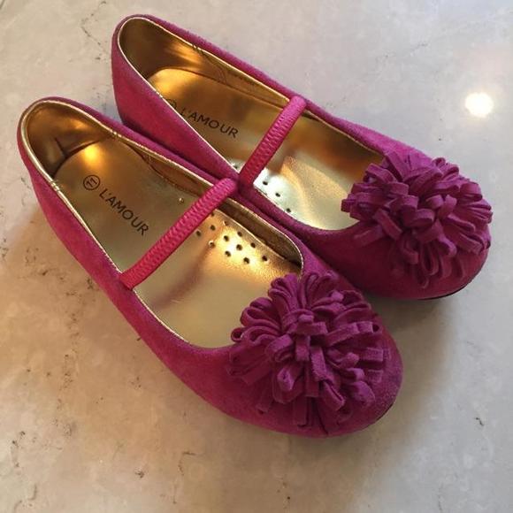 L'Anour suede magenta flat shoes