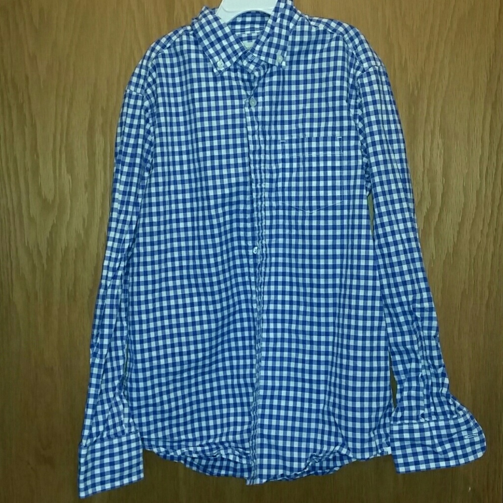 Crew Cuts Blue Gingham Shirt Size 12