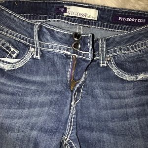 Denim with jewel closure