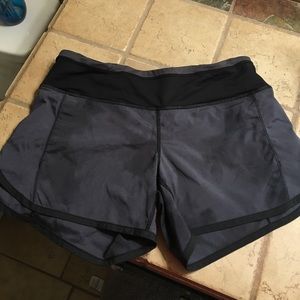 Gray and Black LuLu Shorts