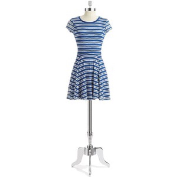 Blue and white striped eight sixty dress