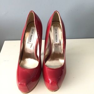 Steve Madden red platform heels