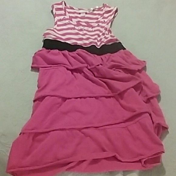 Girls pink and white dress