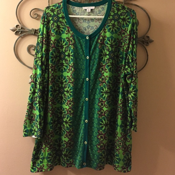 ISAAC MIZRAHI LIVE brilliant green sweater