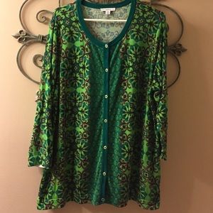 ISAAC MIZRAHI LIVE brilliant green sweater