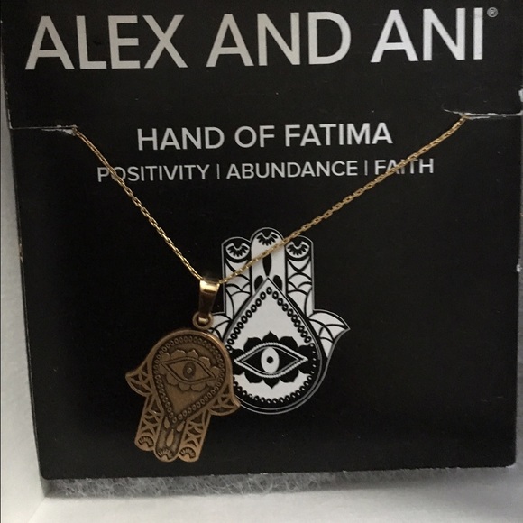 Alex and ani hand of Fatima gold pendant necklace