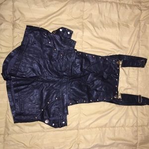 Forever 21 Faux Leather Shorts Jumper