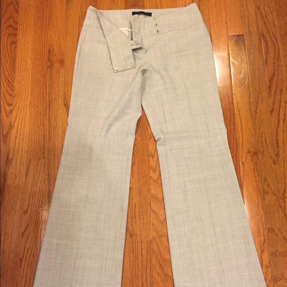 Light Gray Wide Waistband Editor Express Slacks