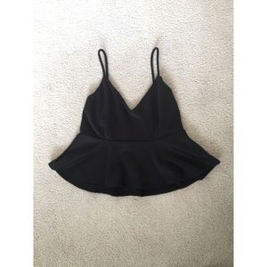 SALE 🌻 Black Peplum Crop Top