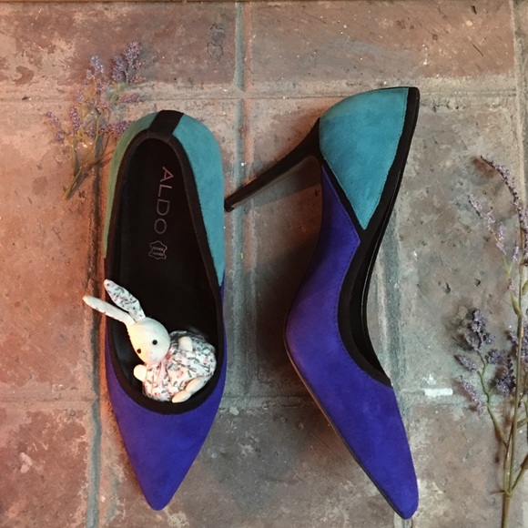 Aldo Two-tone Suede Heels Size 7