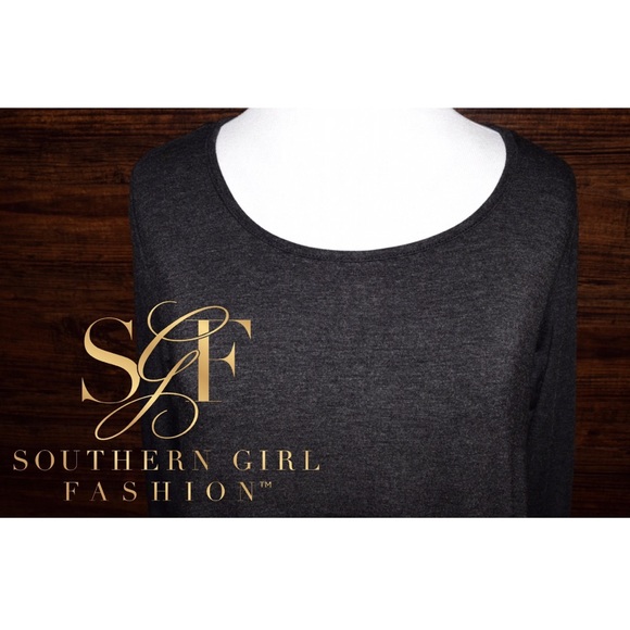 SWING DRESS Draped Pullover Pocket Swingy L/S Mini - Picture 4 of 6