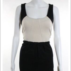 BCBG cream and black cocktail dress