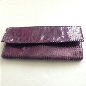 Purple sequin clutch purse