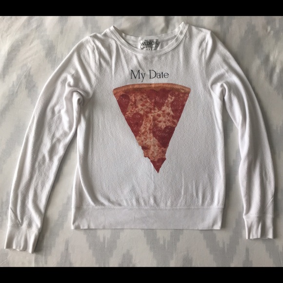 WILDFOX "My Date" Pizza Long Sleeve Shirt