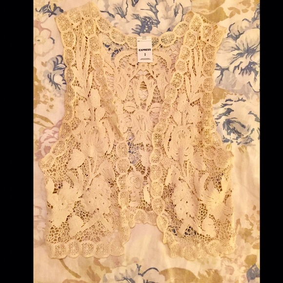 Cream Lace Vest