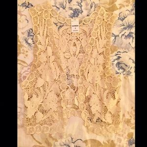 Cream Lace Vest